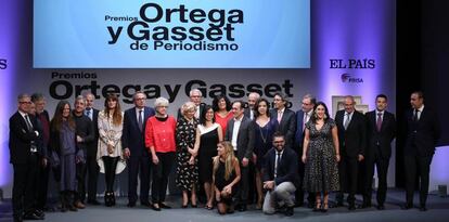 Premiados y asistentes en la gala de los premios Ortega y Gasset. 