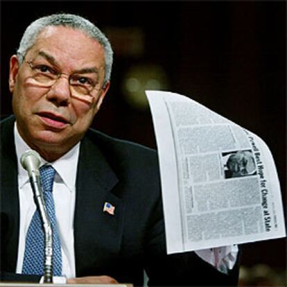 Colin Powell, durante su intervención ayer en el Senado de EE UU.
/ REUTERS
