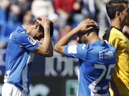 Mantovani y El Zhar, durante el partido contra el Málaga.