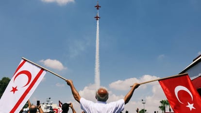 Conmemoración de la invasión turca de 1974 en Nicosia Norte, el 20 de julio.