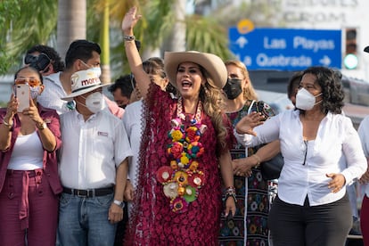 Evelyn Salgado celebra en Acapulco el virtual triunfo de Morena en Guerrero