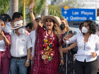 Evelyn Salgado celebra en Acapulco el virtual triunfo de Morena en Guerrero