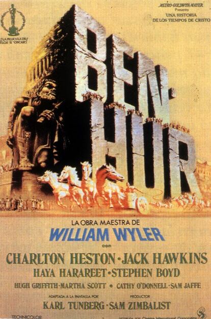 'Ben-Hur', la superproducción de Hollywood dirigida por William Wyler y estrenada a finales de 1959, arrasó con 11 Oscar de la Academia de Hollywood. La azaña les duró 40 años, hasta que el 'Titanic' de James Cameron y más tarde 'El Señor de los Anillos: El retorno del rey' le igualaron en estatuillas.