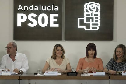 Susana Díaz, en la reunión de la comisión ejecutiva del PSOE.