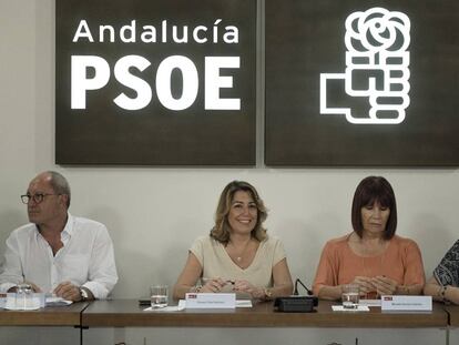 Susana Díaz, en la reunión de la comisión ejecutiva del PSOE.