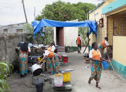 La sede de la asociación Kuplumussana tal como era antes del paso del ciclón Idai, que provocó grandes daños.