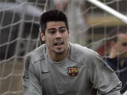 Victor Valdés, en un entrenamiento.