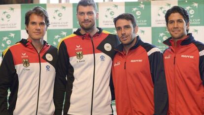 Tommy Haas y Daniel Brands junto a David Marrero y Fernando Verdasco