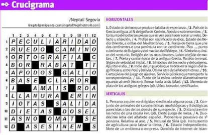 El crucigrama de la polémica, resuelto, junto a las definiciones del pasatiempo del día siguiente