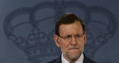 Mariano Rajoy, durante la rueda de prensa del pasado lunes en La Moncloa