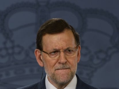 Mariano Rajoy, durante la rueda de prensa del pasado lunes en La Moncloa