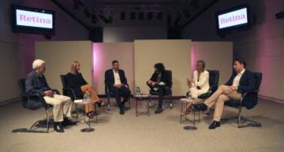 De izquierda a derecha, José Sancho (Panda Security), Begoña Martínez (Pibank), José María Pérez (Atento), Jaime García (Retina), Yolanda Martín (Repsol) y Jesús Núñez, de la empresa Liberty.