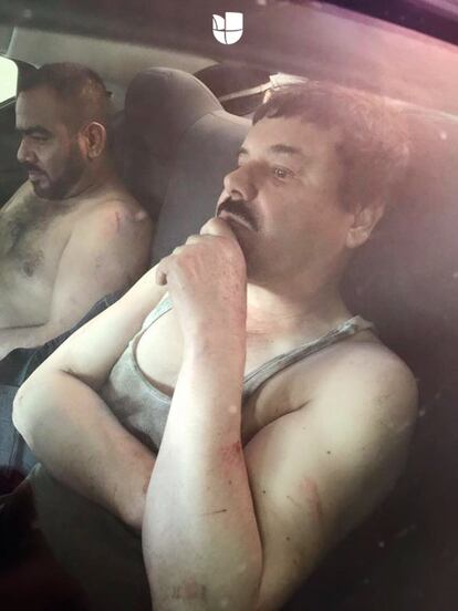El Chapo Guzmán en Hermosillo (Sonora) durante su captura, en enero de 2016