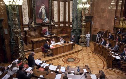 Una de las sesiones del pleno del Ayuntamiento de Barcelona