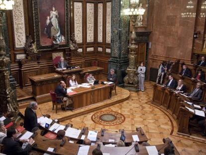 Una de las sesiones del pleno del Ayuntamiento de Barcelona