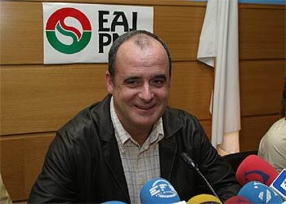 Joseba Egibar, tras su elección como presidente de la ejecutiva del PNV de Guipúzcoa.