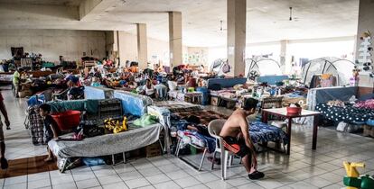 Un refugio de damnificados en Guatemala.