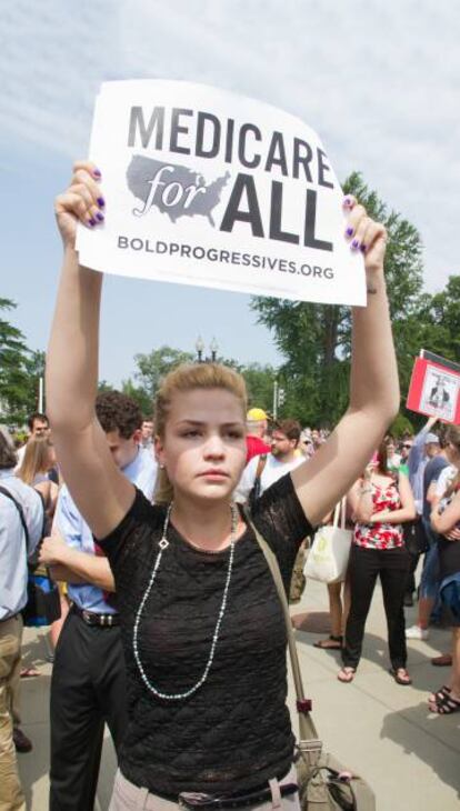 Manifestaci&oacute;n en Washington a favor de la reforma sanitaria de Obama