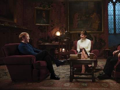 Rupert Grint, Emma Watson y Daniel Radcliffe en una imagen del reencuentro.