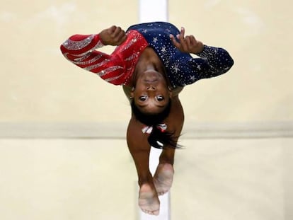 Simone Biles, de los Estados Unidos, durante la competición del pasado domingo.