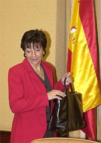 Anna Birulés, momentos antes de iniciar su exposición en el Congreso.