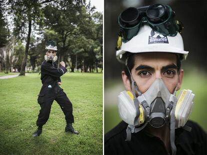 Para Omar Rodríguez, de 30 anos, a greve nacional representa um paradoxo: ela lhe dá trabalho. O emprego que não conseguiu como ator de teatro durante a pandemia de coronavírus apareceu agora nas marchas. Ele representa um trabalhador em uma trupe da Central Unitária de Trabalhadores. “Interpreto um trabalhador municipal e através dele denuncio que os trabalhadores têm horários muito rígidos e salários ruins; mas ao mesmo tempo, como ator, denuncio que os artistas não tiveram apoio do Governo”, diz. Rodríguez passou meia vida no mundo da dança e das artes cênicas de rua. “Muitos grupos locais de dança ou teatro decaíram ou fracassaram por falta de gestão das entidades culturais. Estamos aqui para reivindicar um trabalho digno”, afirma.