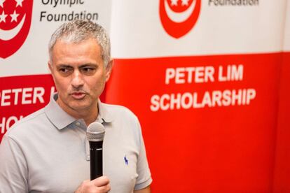 Mourinho, durante un acto en Singapur.