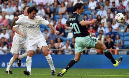 Raúl, ayer durante el amistoso de veteranos entre el Madrid y el Ajax.