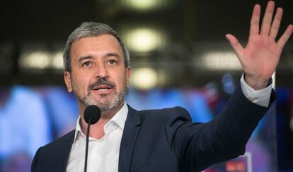 El líder del PSC en Barcelona, Jaume Collboni, en una imagen durante la campaña electoral.