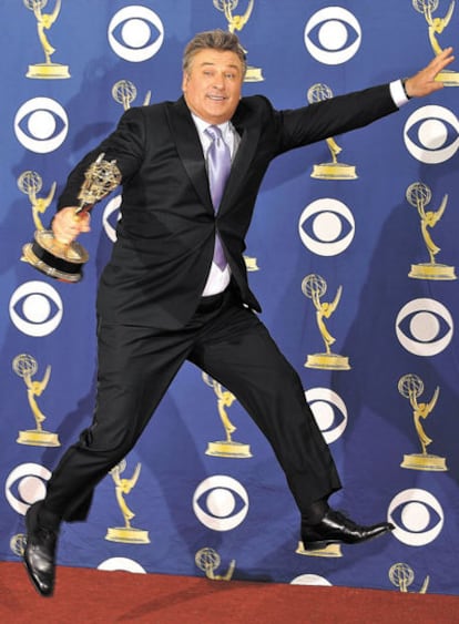 Alec Baldwin after receiving one of his three Golden Globes for ‘30 Rock.’