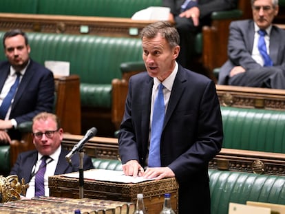 Jeremy Hunt, ministro de Economía británico, en el Parlamento, el pasado día 26.