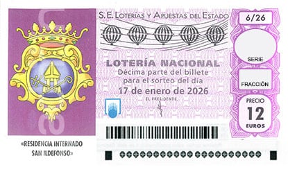 Décimos Sorteo Extraordinario Niños de San Ildefonso