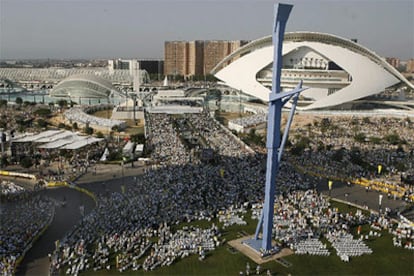 Vista aérea de la Ciudad de las Ciencias durante la misa de cierre del Encuentro de las Familias.