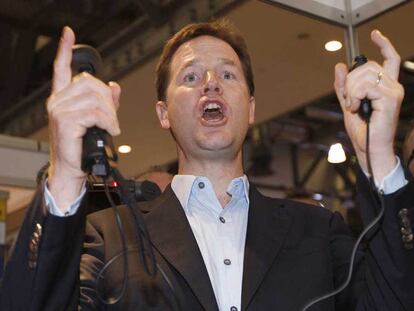 El viceprimer ministro, Nick Clegg, en la convención de los Liberales Demócratas, en Liverpool.