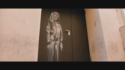 Obra de Banksy La niña triste