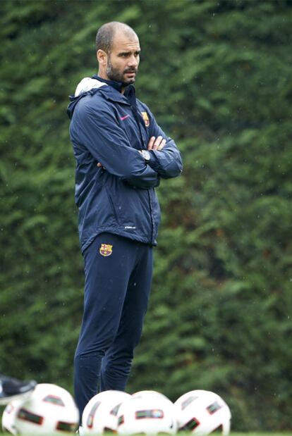 Pep Guardiola, en un entrenamiento.