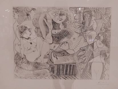 Uno de los grabados de Picasso que exhibe Fundación Bancaja.
 
 