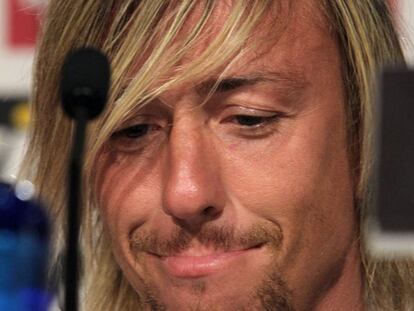 Guti, ayer en su despedida.