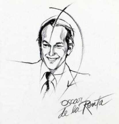 Ilustración de Oscar de la Renta por Antonio López.