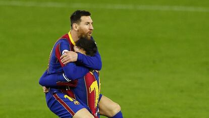 Leo Messi, futbolista del Barcelona, celebra un gol el pasado domingo.