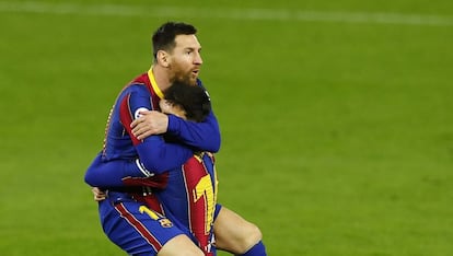 Leo Messi, futbolista del Barcelona, celebra un gol el pasado domingo.