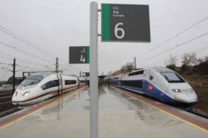 La estación de Figueres-Vilafant, donde se hace el cambio de trenes de alta velocidad.