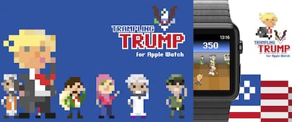 Algunos de los personajes de la aplicación 'Trampling Trump'.