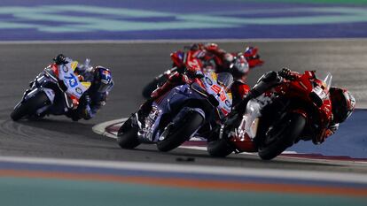 Marc Marquez y Pedro Acosta, durante el GP de Qatar.