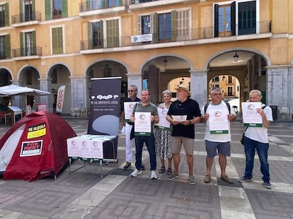 Protesta de Fòrum de la Societat Civil por el precio de la vivienda, en Palma de Mallorca, este martes.