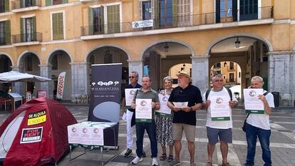 Protesta de Fòrum de la Societat Civil por el precio de la vivienda, en Palma de Mallorca, este martes.