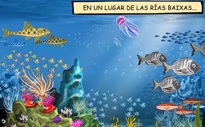 Imagen del cómic divulgativo, 'El gran viaje del plancton', del Instituto de Investigaciones Marinas.