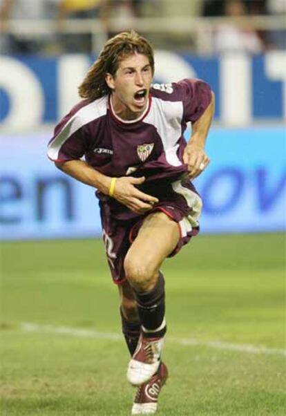 Sergio Ramos, en un partido de la UEFA con el Sevilla.