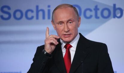 Putin, durante su intervención este jueves en Sochi.