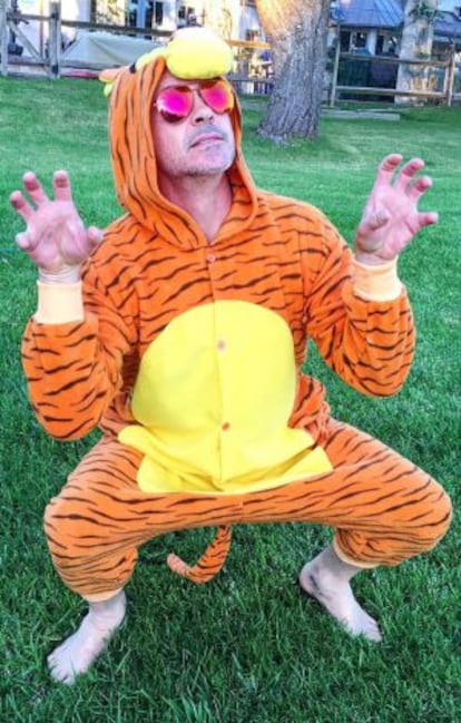 Robert Downey Jr disfrazado de Tigger.
